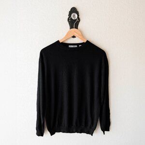 Michael Brandon Men’s Black Crewneck Sweater Size Large Classic Knit Pullover